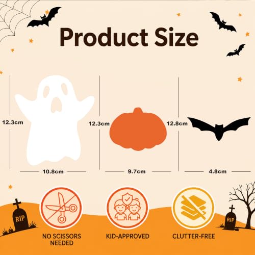 Halloween Paper Cutouts Set - 228PCS Spooky Shapes for Kids, Classroom & Party Decor - Orange Black White
