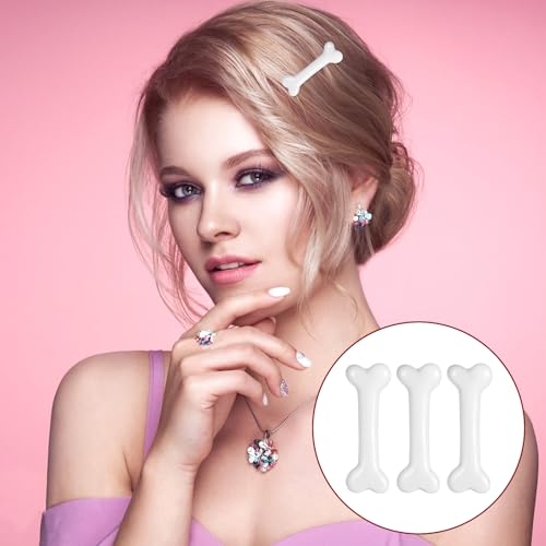 White Bone Hair Clips Set - 6 Stylish Hairpins for Women & Girls