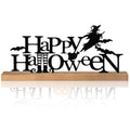 Happy Halloween Metal Sign - Rustic Indoor Halloween Table Decor