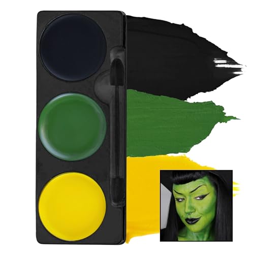 Mehron Makeup Tri-Color Halloween Face Paint Palette - Witch Variation