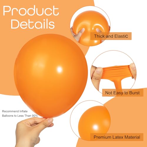 Orange Balloon Arch Kit - 129 Pcs Latex Balloons for Party Decorations