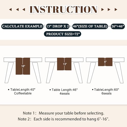 Black Table Runner 12x71 Inches with Tassels Boho Rustic Farmhouse Decor