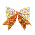 Halloween Glitter Candy Corn Hair Bow Clips for Women Girls - Variation B