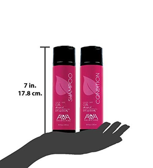 Ava Haircare - Curl Shampoo And Conditioner - Vegan, Sulphate Free, Paraben Free, Cruelty Free - Argan Oil Shampoo and Conditioner (Set of 2, 8.4oz Each)