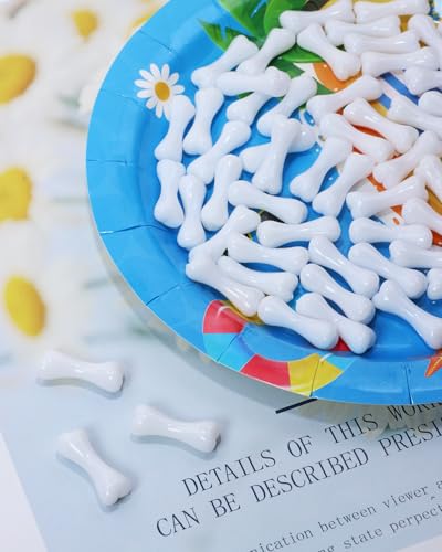 Mini Skeleton Bones for Crafts Halloween Decoration - 100 Small Plastic Fake Bones