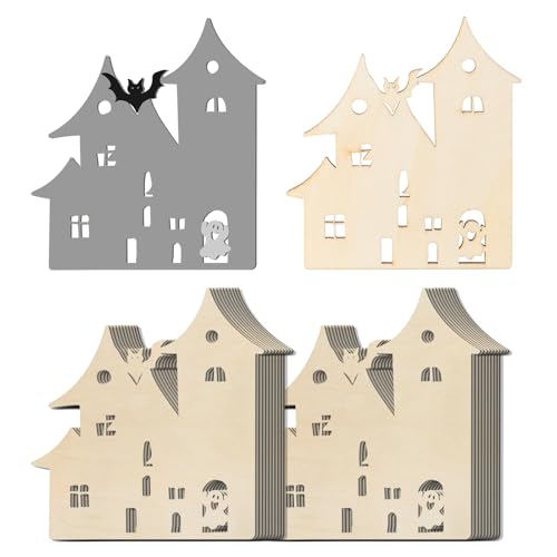 Halloween Wooden Shape Slices - Unfinished Rustic Decor for DIY Party Crafts 20pcs