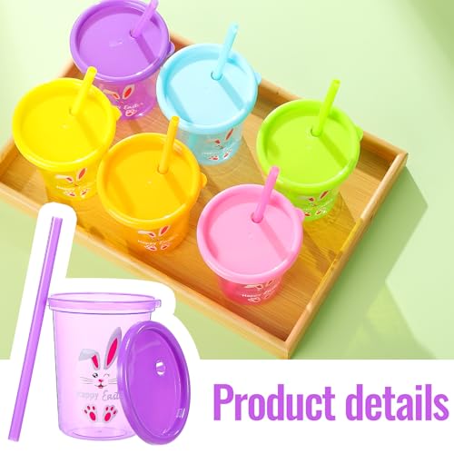 Halloween Cups with Lid and Straw Set - 24 Colorful Reusable Drinkware - Classic Colors
