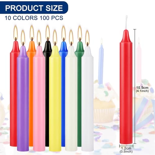 40 Pack Multi-Colored Spell Chime Candles - 4 Inch Unscented Taper Candles Set