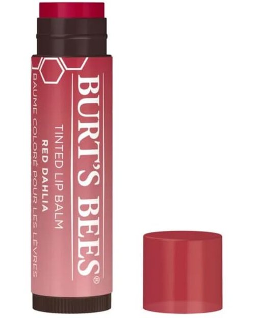 Burt's Bees Tinted Lip Balm | 3 Lip Balms - Red Dahlia, Hibiscus, Zinnia