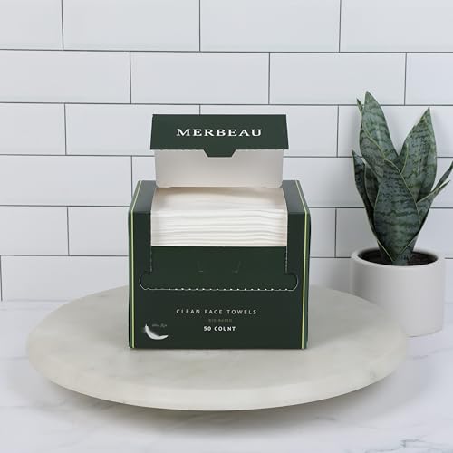 Disposable Face Towels for Sensitive Skin - 50 Pack, Ultra Soft, Makeup Remover Wipes