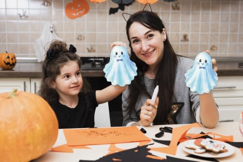Blue Ghost Halloween Invitations Card Set - 25 Pack with Envelopes & Stickers
