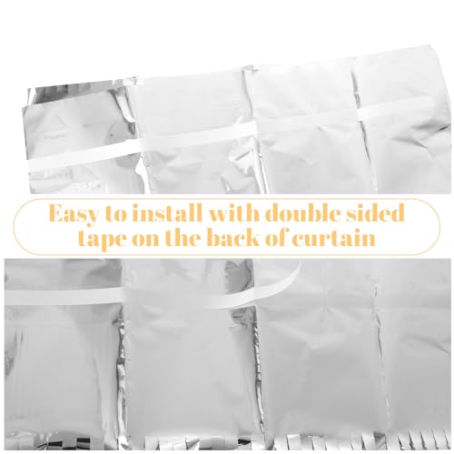 25-Pack Silver Foil Fringe Curtains - Tinsel Party Backdrops & Decorations