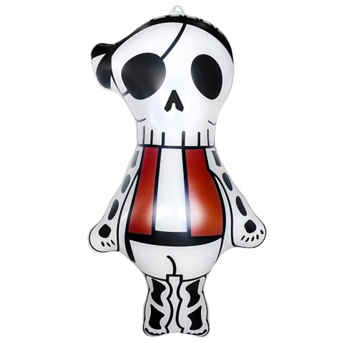 Inflatable Ghost Halloween Decoration - White Skull Variant