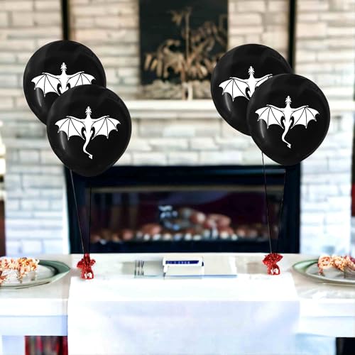 Black Malayan Products Dragon Balloons - Latex Flying Wyvern Party Decor, 12 Inch, 12 Count
