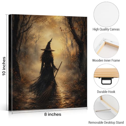 Halloween Witch Canvas Wall Art - Dark Forest Witch Wall Decor - Variation of THIS listing