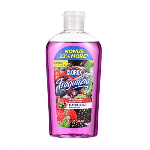 Clorox Fraganzia Liquid Hand Soap Wild Berries 10 Fl Oz - Bonus Size with Flip Cap
