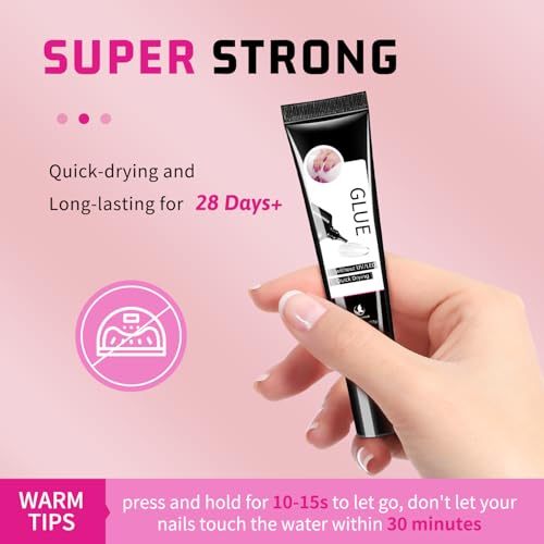 Semi Solid Nail Glue with Remover - Clear 15g for Press On Nails, No UV Needed