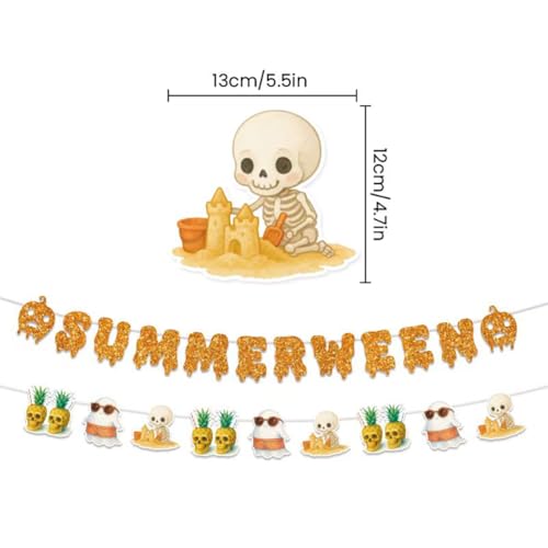 2pcs Summerween Party Banner Halloween Birthday Decorations for Kids & Adults