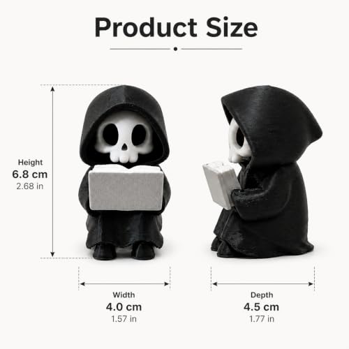 Halloween Cute Grim Reaper Reading Book Figurine - Skeleton Skeleton Statue Mini Decor