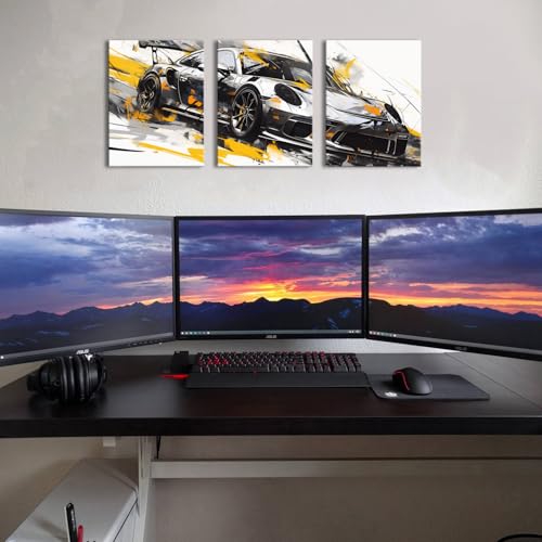 Car Poster Abstract Graffiti Supercar Wall Art for Boys Bedroom 12x16 Inches - Sports Car Variation