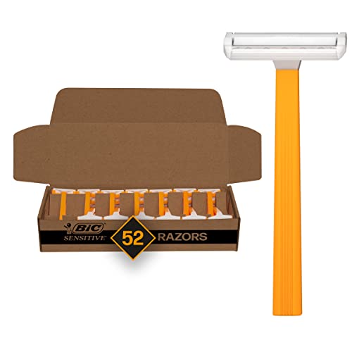Men's Disposable Razors 52 Pack - Sensitive Single-Blade, Smooth Shave