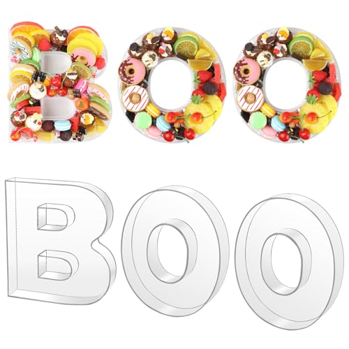 Esmorah Boo Acrylic Food Tray Set - 10-Inch Fillable Charcuterie Boxes for Desserts & Snacks