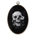Gothic Skull Wall Art - Dark Gothic Oval Canvas Decor for Home & Bedroom