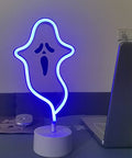 Halloween Ghost Neon Sign with Lamp Base - Purple Halloween Decoration