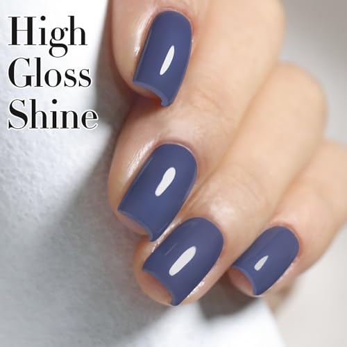 Double Rhythm 15ML Gel Nail Polish - Deep Blue Gray, Soak Off, DIY Manicure, Variation: Navy Gray