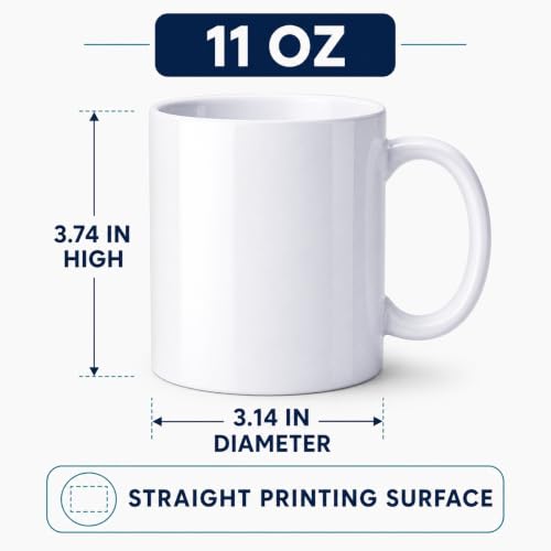 36 Pack 11oz White Ceramic Sublimation Mugs - Heat Press Ready, Dishwasher & Microwave Safe