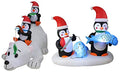 6 Ft Christmas Inflatable Penguins Fishing on Polar Bear & Lighted Penguin Yard Decor Bundle
