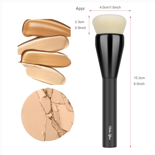 Large Foundation Makeup Brush - Vegan Synthetic Bristles, Professional Face Tool