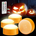 4-Pack LED Pumpkin Lights with Remote & Timer for Halloween Decor
