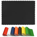 Disposable Paper Placemats 100 Pack - Black Scalloped Edge, 10x14 Inches - Elegant Table Decor