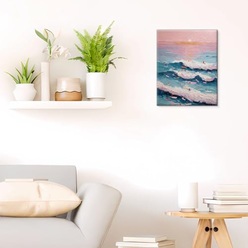Ocean Wave Canvas Wall Art - Surf Design, 8x10 Inches, Coastal Beach Decor - Surf-02