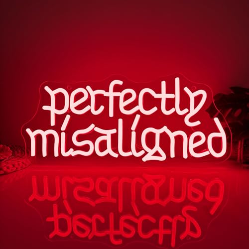 Perfectly Misaligned Gothic Neon Sign - Dimmable LED Wall Art for Halloween & Anniversary Decor