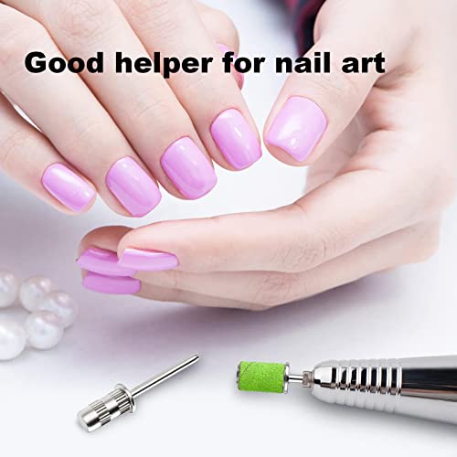 Silver Nail Drill Bits Set - 6 Pcs Sanding Bands for Nail Art & Manicure