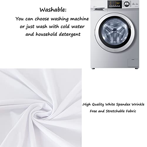 White 60 Inch Round Spandex Tablecloth - Fitted Wedding & Party Cover