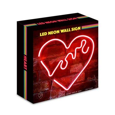 14x14 Red Heart LED Neon Sign - Love Wall Art, Bedroom Decor