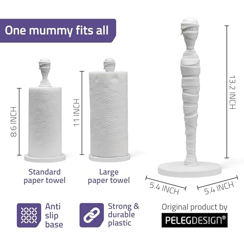 Funny Mummy Paper Towel Holder - Halloween Kitchen Decor, Cute Countertop Stand