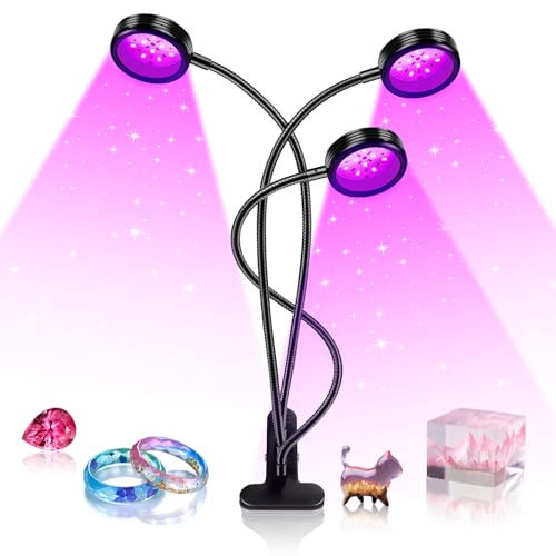 Round 3 Head UV Black Light Lamp for Resin Curing Stage Lighting Party Glow