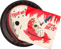 Friday the 13th Party Pack - 32 Pack Plates & Napkins - Bloody Horror Design