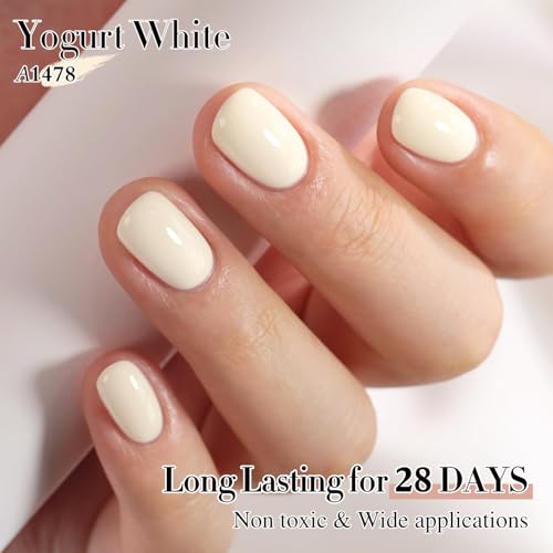 Double Rhythm Gel Polish 15ML - Sheer Beige White, Same Color, Soak Off Art Manicure