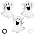 3 Pcs Halloween Ghost Balloons - White Foil Large Mylar Party Decor