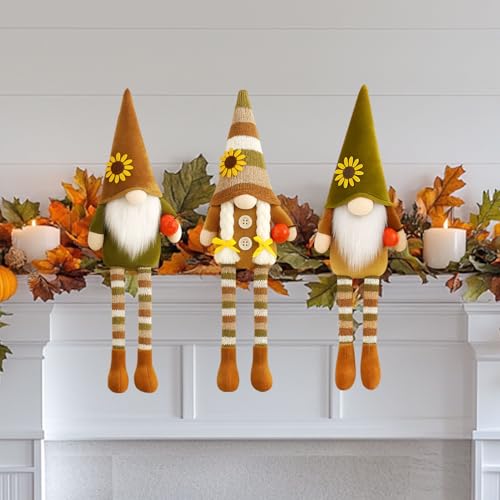 Fall Pumpkin Gnome Decor Set - Plush Autumn Table Ornaments for Thanksgiving & Home