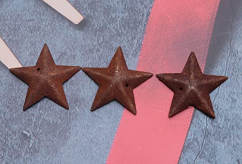 30 Pcs Vintage Rustic Metal Barn Star with Hole - 3 cm