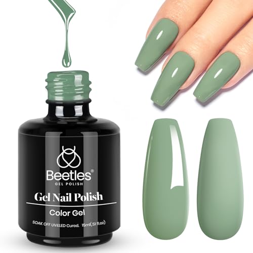 15ml Gel Nail Polish Set - White & Eucalyptus Green, Long-Lasting UV Friendly