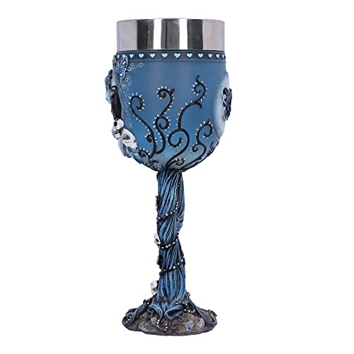 Gothic Corpse Bride Emily Goblet - Blue Variant, Tim Burton Collectible, 20.6cm