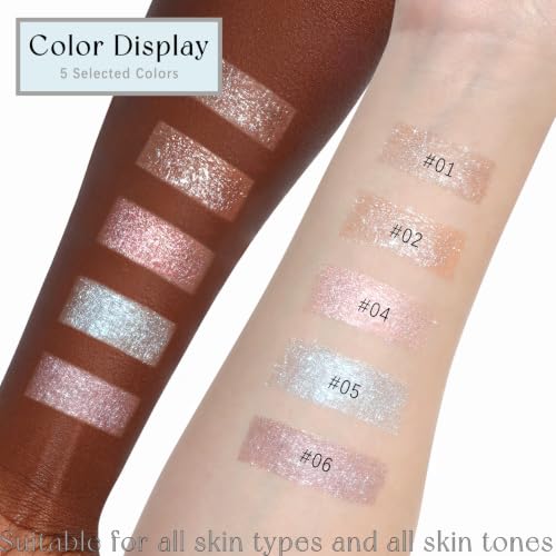 Light Blue Glitter Eyeshadow Palette - Duochrome Iridescent Sparkle, Long-Wear & Waterproof Makeup