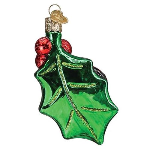 Holly Ladybug Glass Ornament - Handcrafted Christmas Tree Decoration